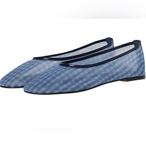 Steve Madden MEADOW Mesh Blue Gingham Ballet Flats